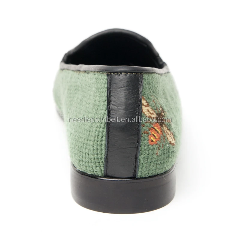Classic Sage Bee Needlepoint Womens Loafer