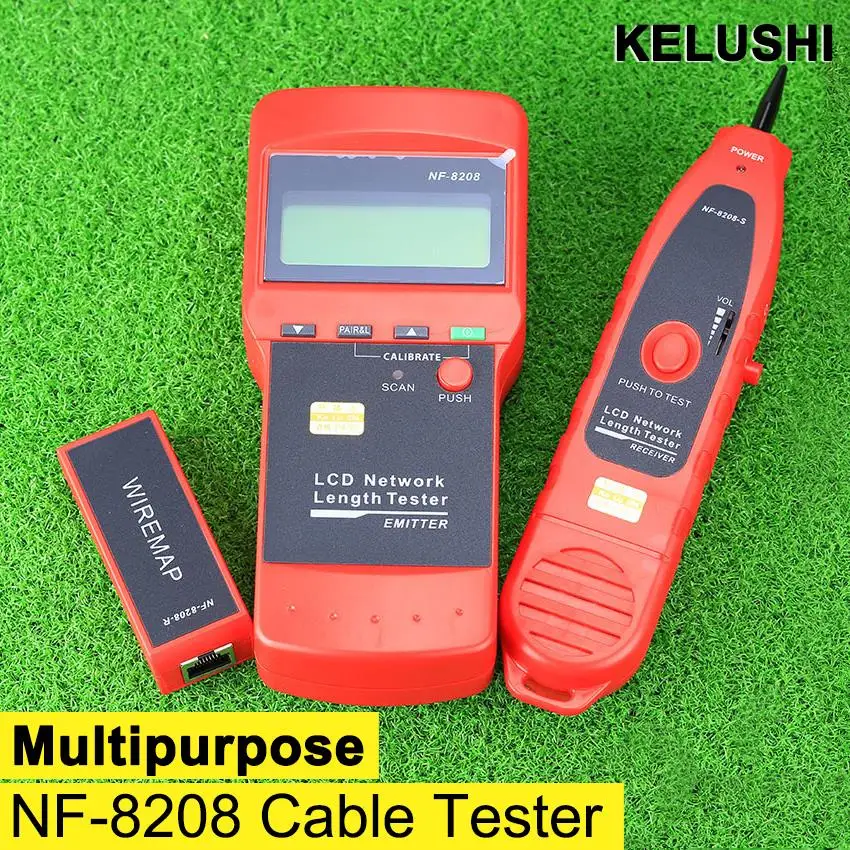 KELUSHI NF 8208 Multipurpose LCD Display Network LAN Continuity Tester Cable inspection Wire Tracker tester fast