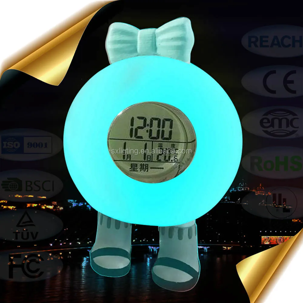 
Custom DIY Thermometer Digital Alarm Clock with LED Light Changing 