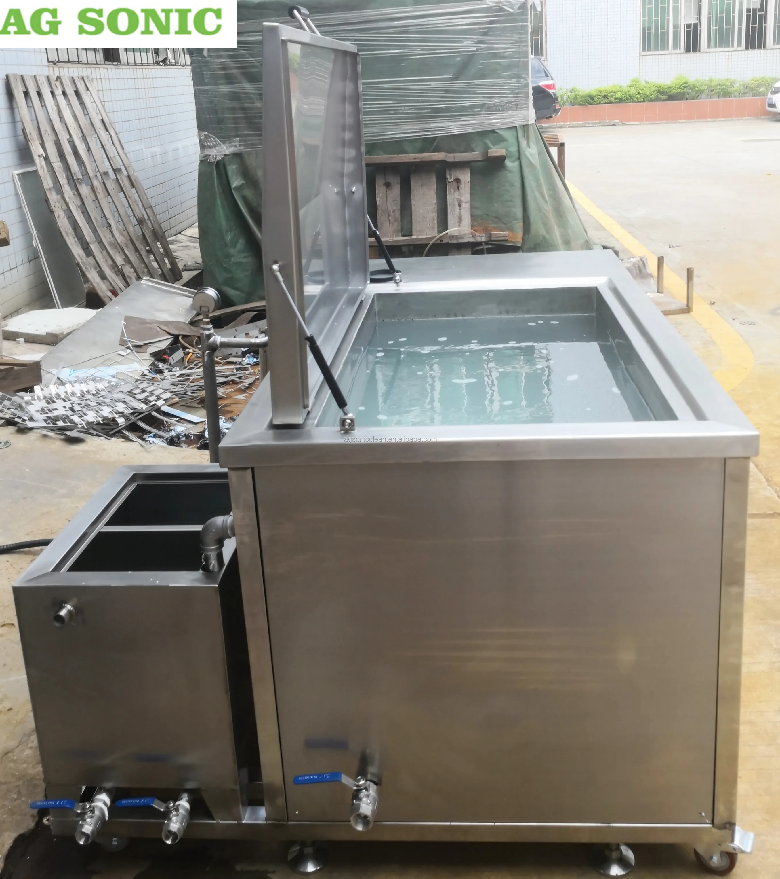 Ultrasonic Bath For Cleaning Engine 28khz With Hinged Lid And Drainage 360L Vertical Ultrasonic Cleaner