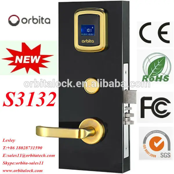 Orbit rfid card lock for hotel(CE&FCC certification) American door lock