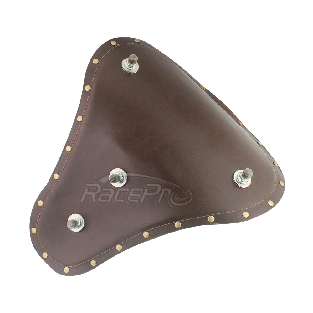Brass Rivets Synthetic Leather Solo Seat For Harley Chopper Bobber Sportster Custom