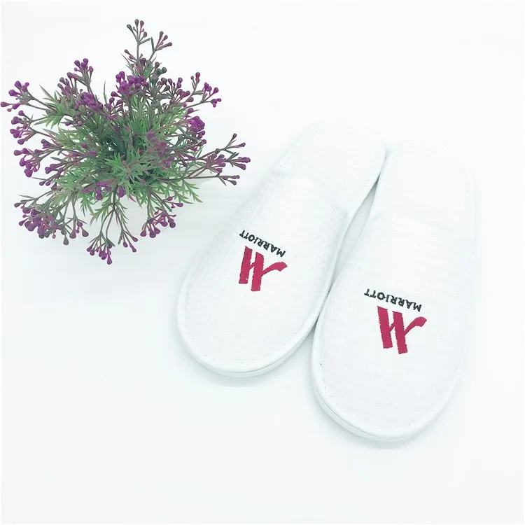 
Embroidery Hotel Waffle Slipper Disposable Slippers for Hotel Guests Slipper 