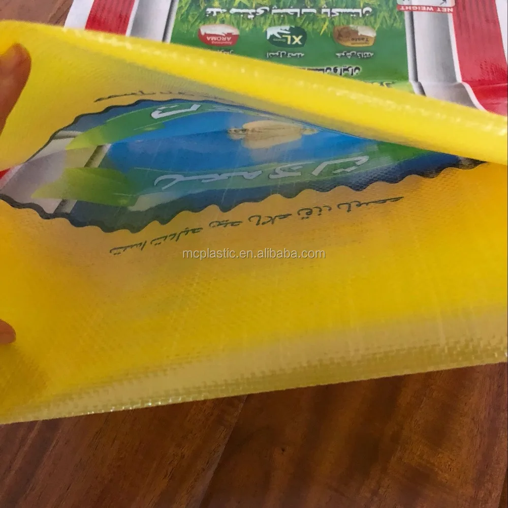 bopp lamination transparent rice bag 25kg export pakistan