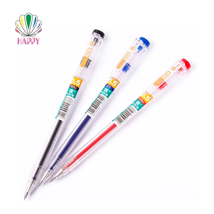 Best Colors Gel Ink Pen Set Custom Logo 0.5mm Width Ballpoint Pens Plastic Material Blue Red Promotional Free Samples Included