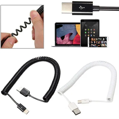 USB пружинной проволоки Типа С Кабелем USB 2.0 Мужской Данных Зарядное Устройство кабель Для Neus 6 P Neus 5 Piel C 950 950L Новый Macbook N1