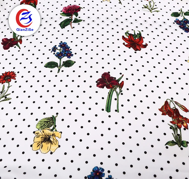 summer dress floral dot print 100% viscose lining fabric per meter rolls