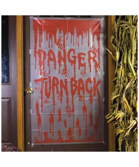 Help us ghost halloween decoration bloody door cover for decoration