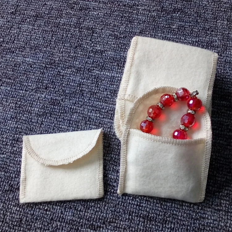 small brushed cotton flannel envelope flap jewelry pouch