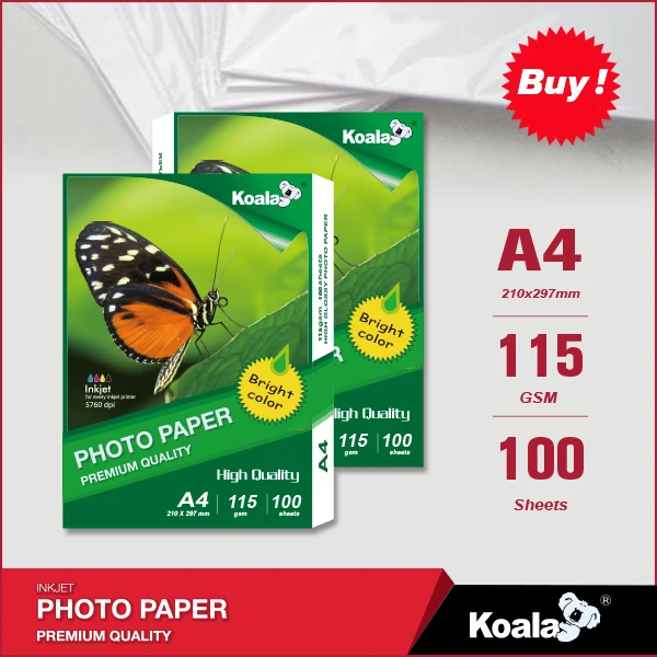 115g glossy inkjet paper ,a4 photo paper