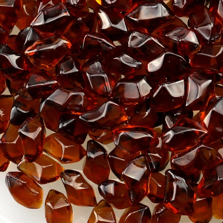 Fireplace Accessories & Super Fireglass Fire-resistant Glass Chips Amber Color