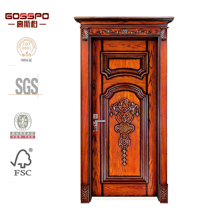 
carving design antique wood housing entrance door 