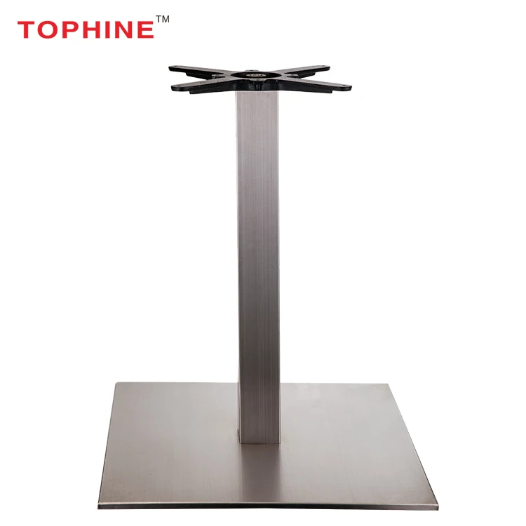 Commercial Contract TOPHINE Furniture Stainless Steel Square Table Base For Glass Dining Tops