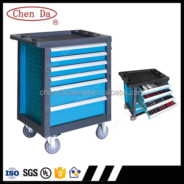 
6 drawers us general tool cabinet tool trolley with tools set 