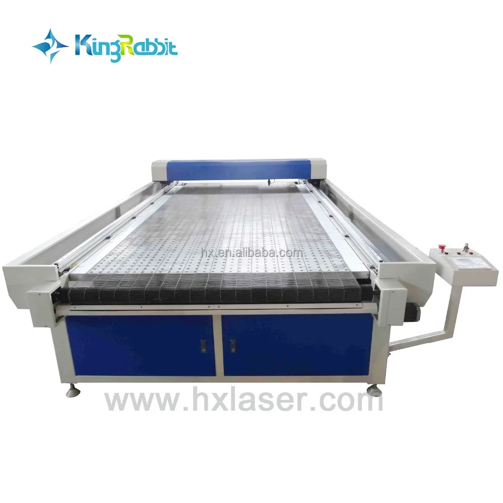King rabbit big scale flatbed auto feeding garment fabric laser cutting machine