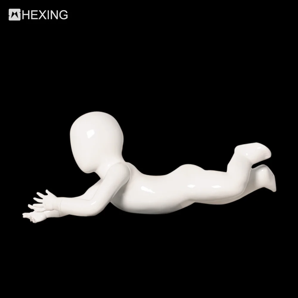 Crawling Toddlers FRP Abstract White Baby Full Body Mannequin