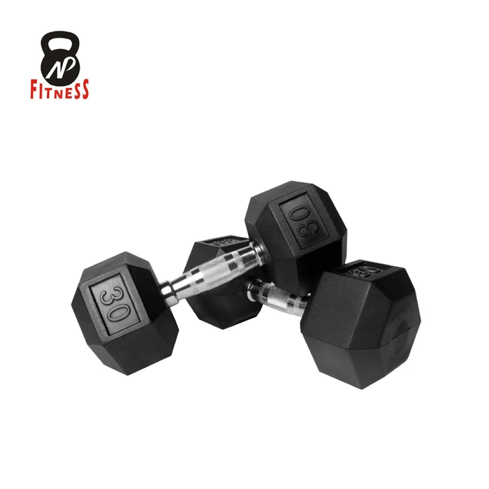 High quality fitness eqipment KG LBS gym exercise dumbbell hex rubber dumbbell