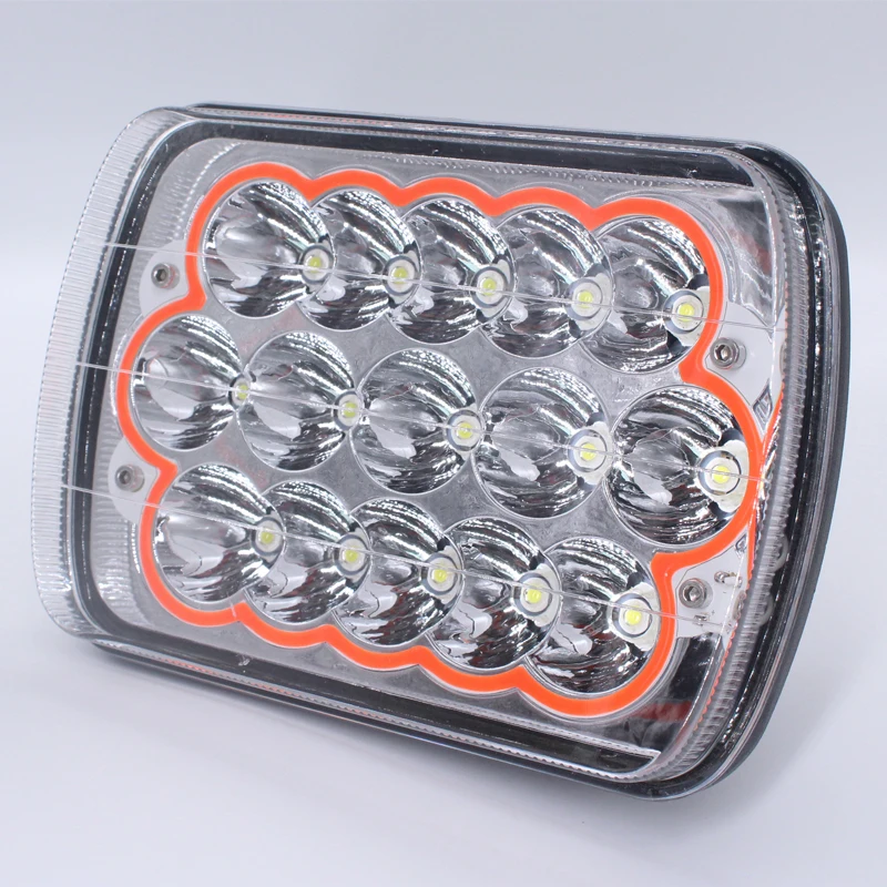 Auto Parts Offroad 5x7' Square Sealed Beam 45W Led Headlight With DRL for Truck