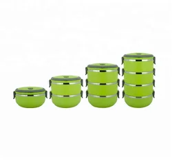 Factory OEM Multi Tiers Stackable Lunch Box Set Leakproof Stainless Steel Insulated Tiffin Lunch Box With Lock