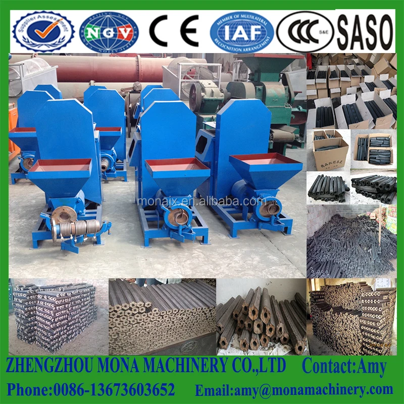 Compressed Small Coconut Shell Shisha Hookah Wood Rice Husk Sawdust Charcoal Stick Extruder Briquette Press Making Machine price