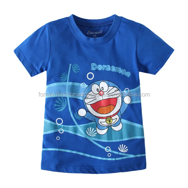 New Cartoon Printing Tunic Baby Kid Clothes Doraemon Tee Shirt