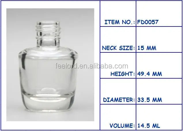 14.5ml clear glass nail polish bottle FD0057 more than 2000 empty nail polish bottle designs transparent nail polish bottle