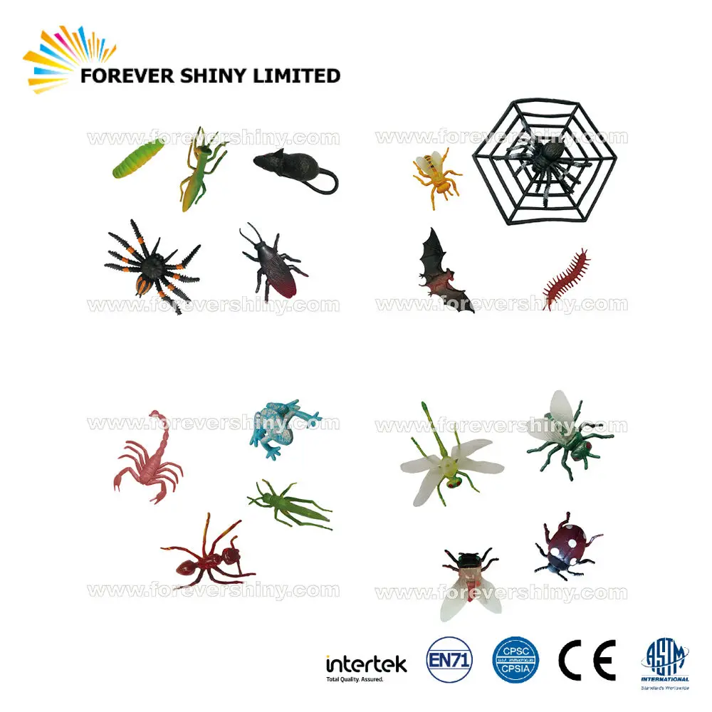 Educational Bulk Novelty Gift Small Plastic Figure Toys Scary Fake Insect Figurine for Vending Machines
