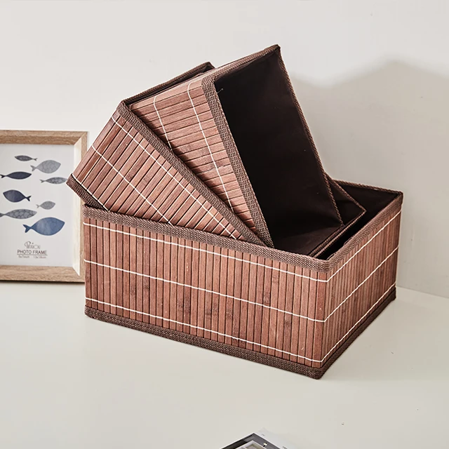 Wholesale OEM  Set of 3 Bamboo Storage Basket