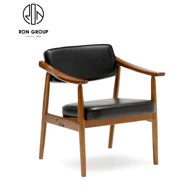 Modern Design Wholesale Wooden Restaurant Furniture Sillas De Comedor Wishbone Wood Dining Chairs with Pu Leather Black Backrest
