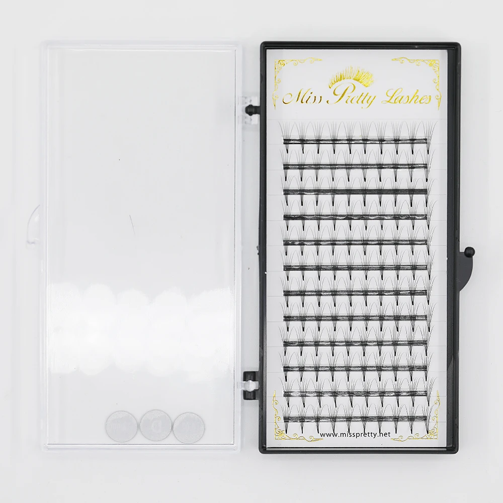 Do your own brand pre made volume fans eyelash top grade pointy base fans by miss pretty lashes