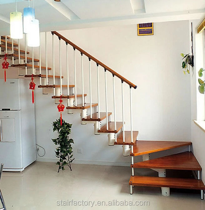 
Modern simple indoor stairs Used indoor solid wood treads stairs Easy installation of steel-wood staircase Loft stairs TS-383 