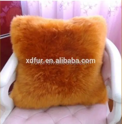 made in china Wholesale sheepskin throw pillows sheep wool fur pillow cushion