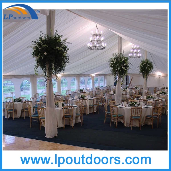 20m Large Aluminum Marquee Tent With Lining & Curtain Decoration For Outdoors Wedding Banquet Event