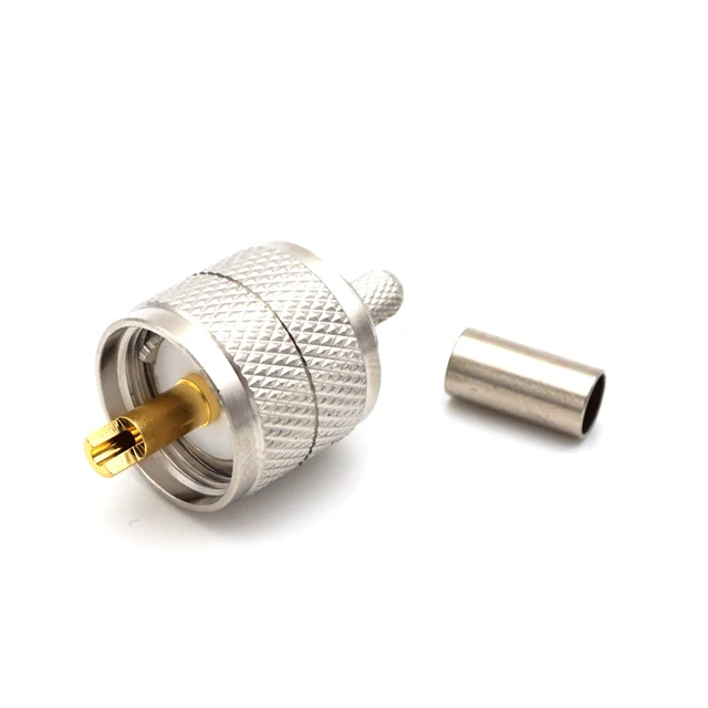 UHF male PL295 plug crimp for LMR195 cable rf connector