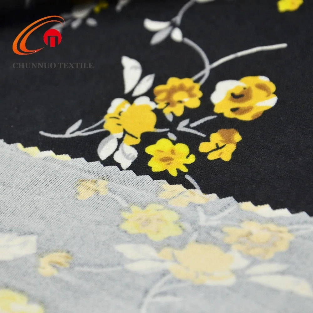 Zhejiang Shaoxing Flower Printing DTY 100% Milk Silk Fabric DTY Brush Fabric