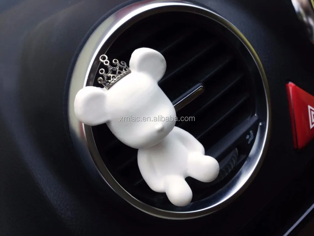 NEW arrival gloomy bear shape ceramic car vent clip diffuser stone pendant