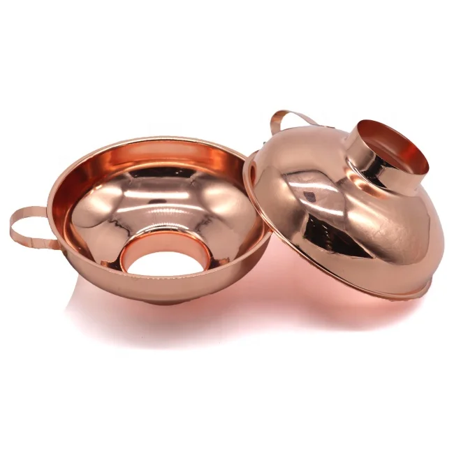 Gold Copper Plated Stainless Steel Regular and Wide Mouth Jars Canning Funnel with Handle