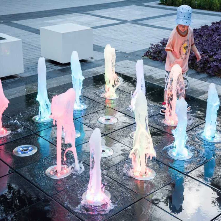 high quality stainless steel frame 9W DMX control LED color changing water dance light fountain