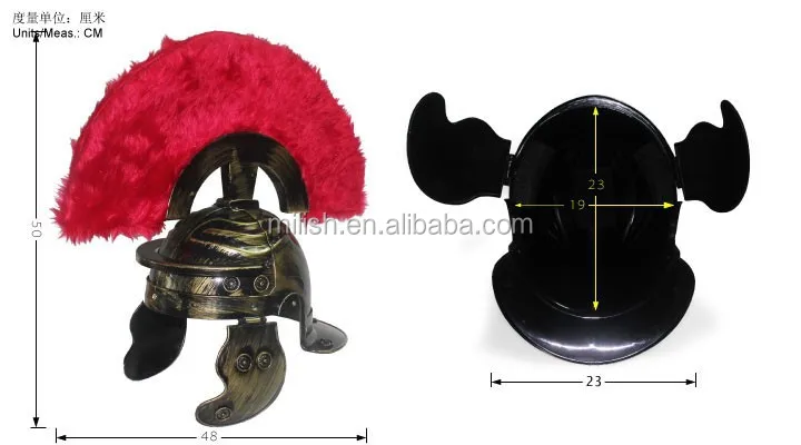 MHH111 Party plastic toy medieval armor roman soldiers helmet/ roman centurion helmet