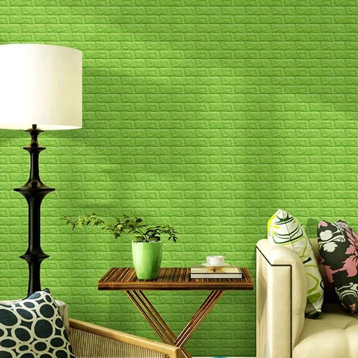 
China low price washable 3d foam brick texture PVC wall paper sticker 