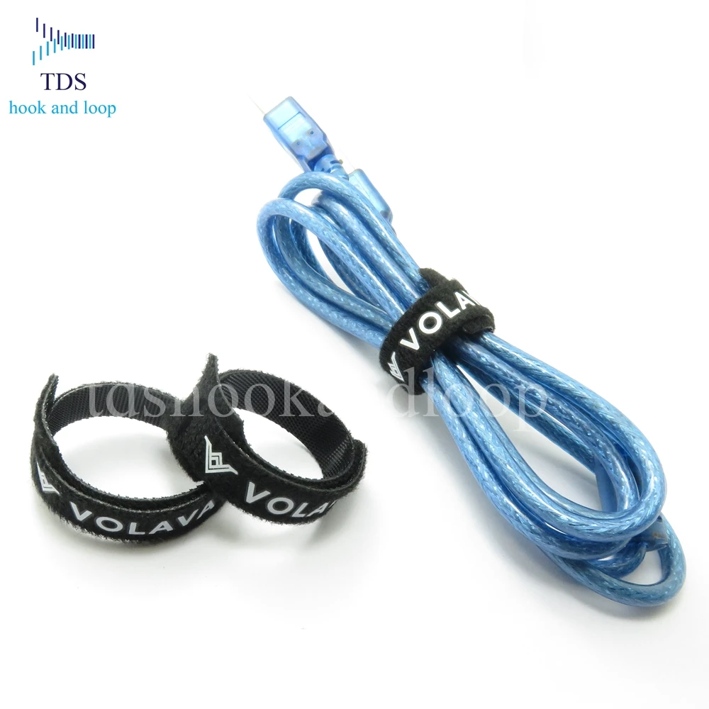 Colorful Hook and Loop Cables ties with label
