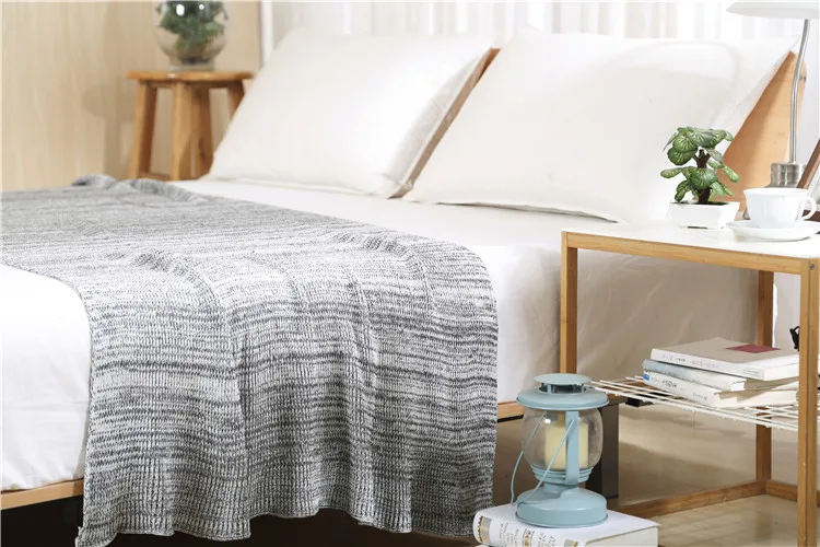 Super Soft 1 Ply Cotton Knitting South Korean Throw Decorative Blanket