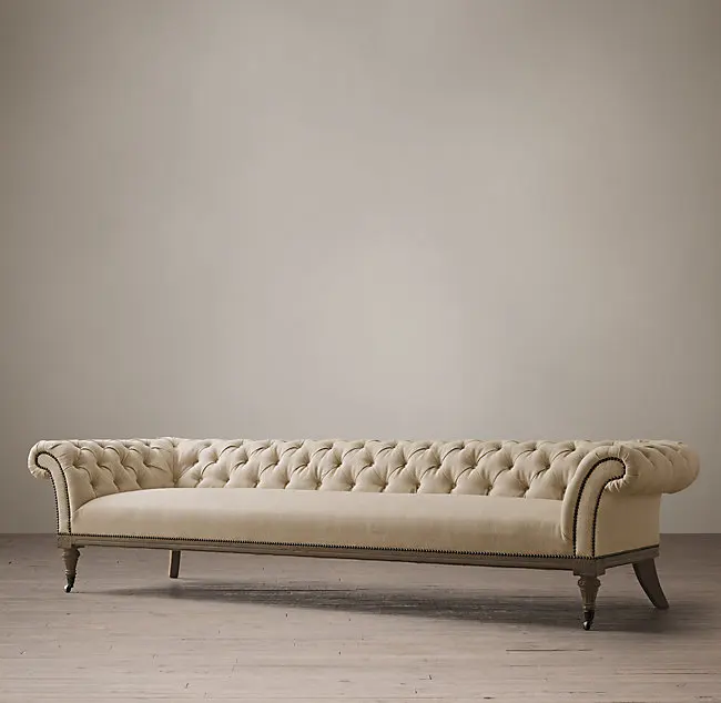 
2020 Hot sell RH High end button tufted comfortable sleeper TV couches living room sofa 3+2+1 sofa set 