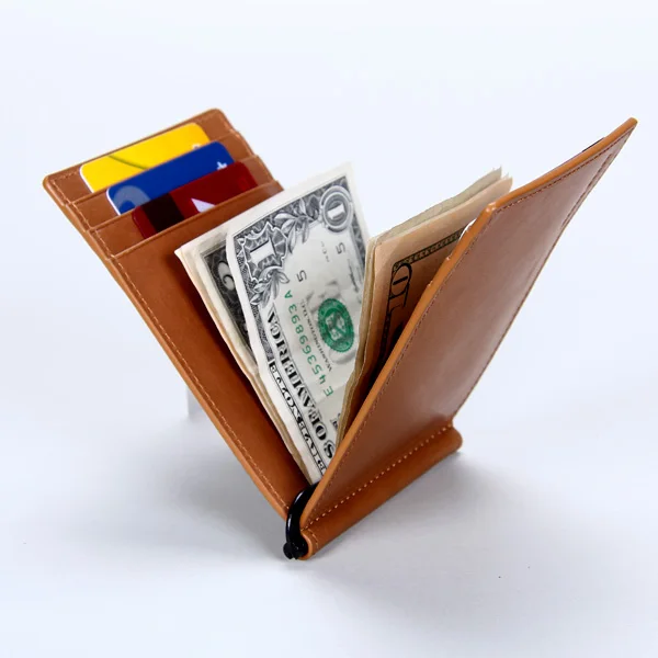 Кошелек из итальянской кожи растительного дубления/зажим для денег/визитница