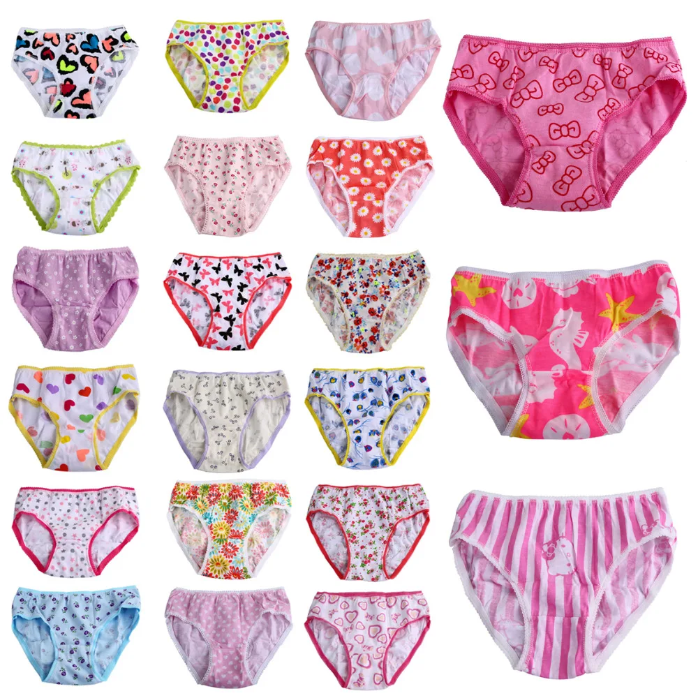 6pcs pack New 2016 Fashion Baby Girls Soft Cotton Panties Underwear For Kids Floral Short Briefs