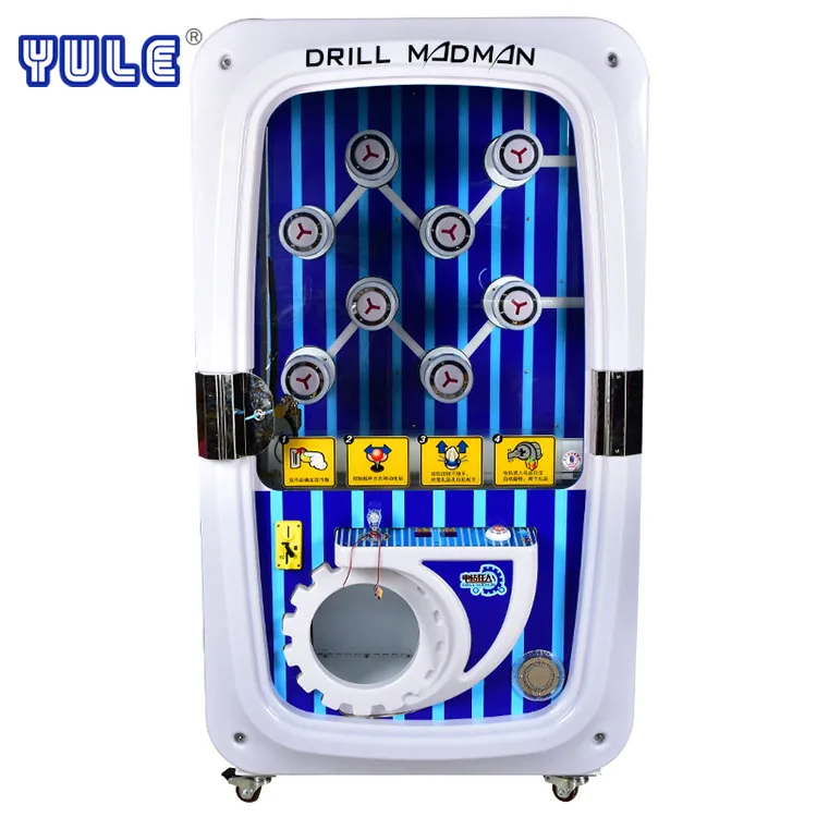 USA Crazy Arcade Drill Madman Prize Vending Amusement Coin Pusher Claw Toy Game Machine Sale