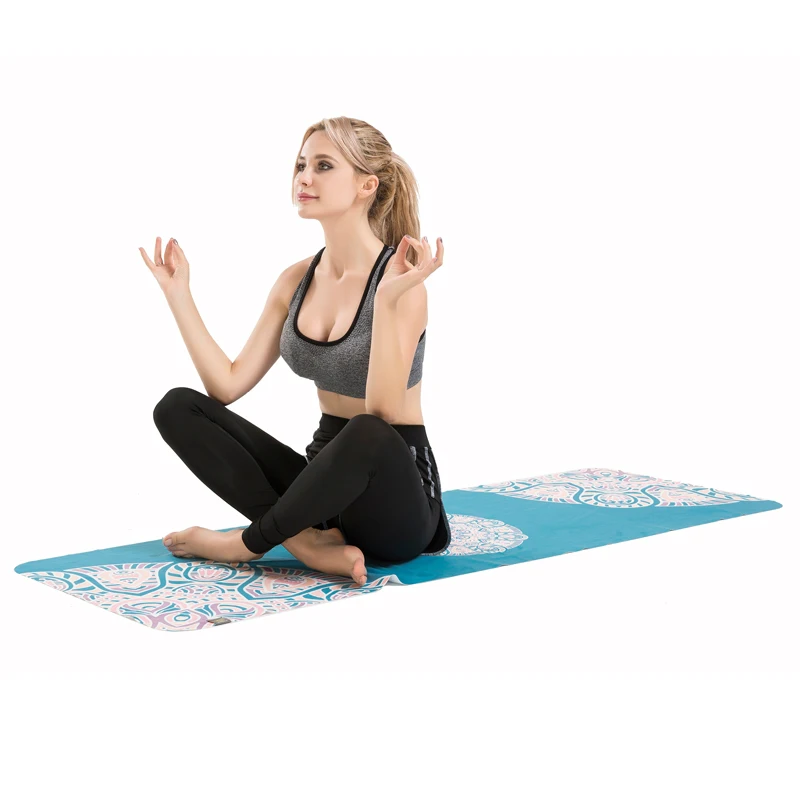 
BSCI Suzhou supplier thin microfiber suede yoga towel with 2018 popular printing/China wholesale 