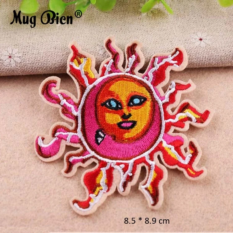 Colorful Sun Heart Mushroom Garment Bag Embroidery Badge Patches