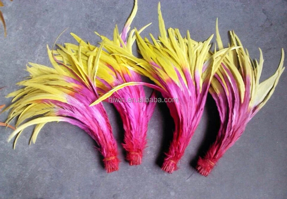 Dyed in two colors Rooster Coque Feather