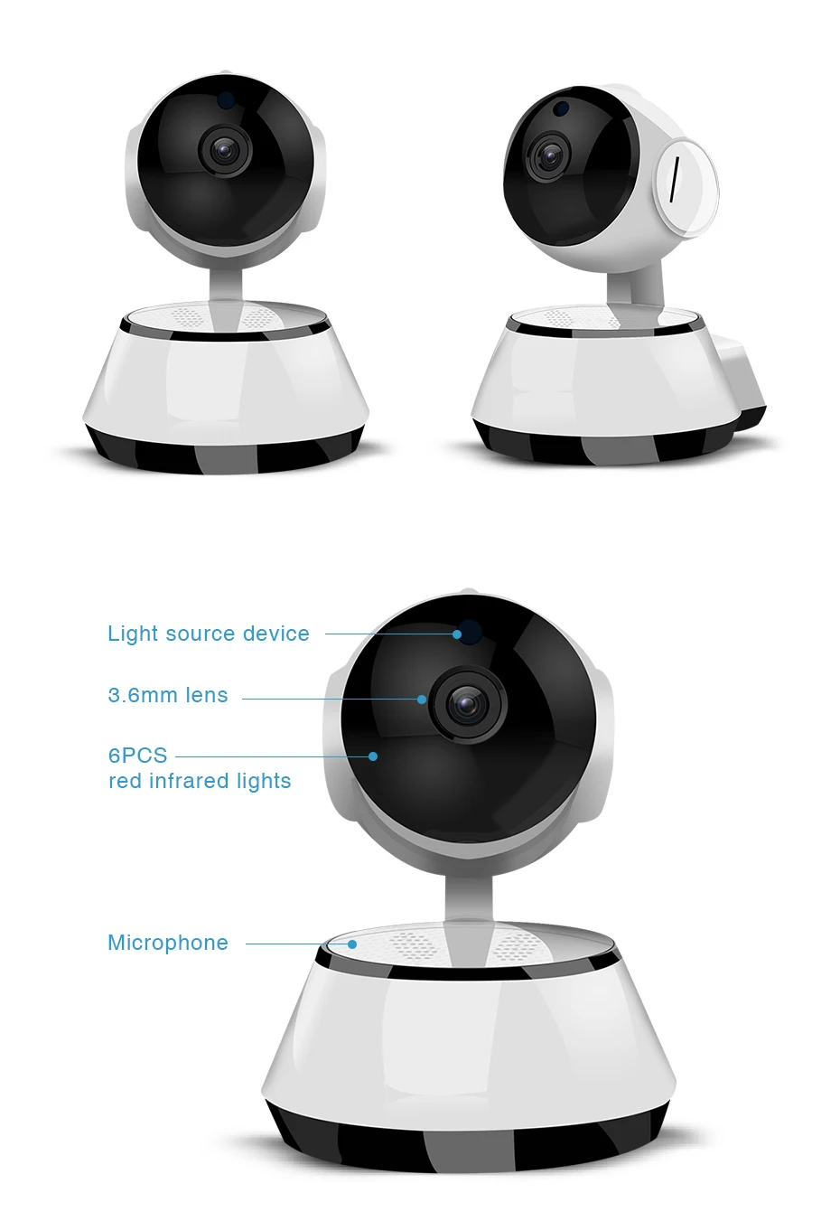 LOOSAFE security baby monitor 720P cctv monitor wireless ip camera indoor home surveillance ip camera